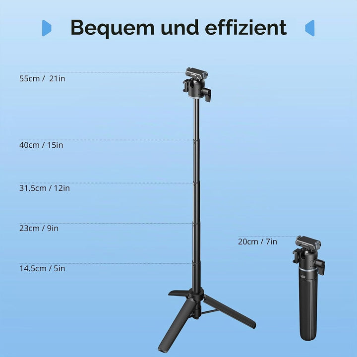 SMALLRIG Action-Kamera-Selfie-Stick-Stativ, 2-in-1-Teleskop-Design, passend für DJI Action 5 Pro/4/3