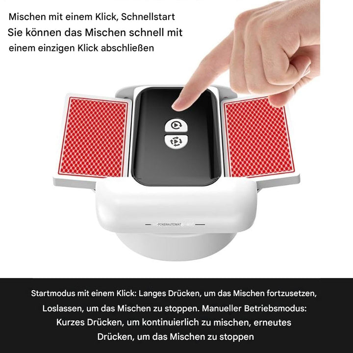 Automatischer Kartenmischer, Für 1-2 Spielekartensets, Wiederaufladbarer Automat mit Zwei Modi für P
