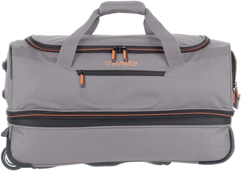 travelite 2-Rad Trolley Reisetasche Gr. S mit Dehnfalte, Gepäck Serie BASICS: Weichgepäck Reisetasch