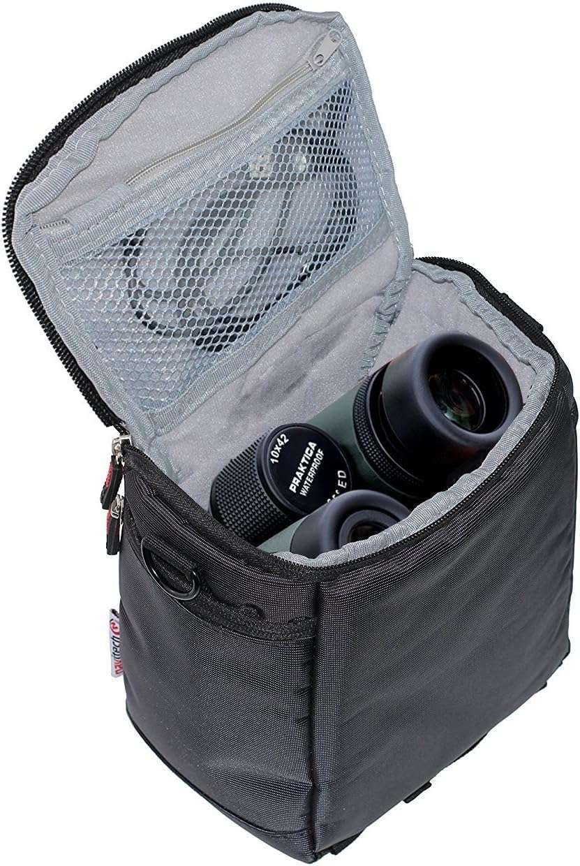 Navitech Schwarz Fernglas Tasche Kompatibel mit dem Nikon Aculon A30 10X25 Fernglas