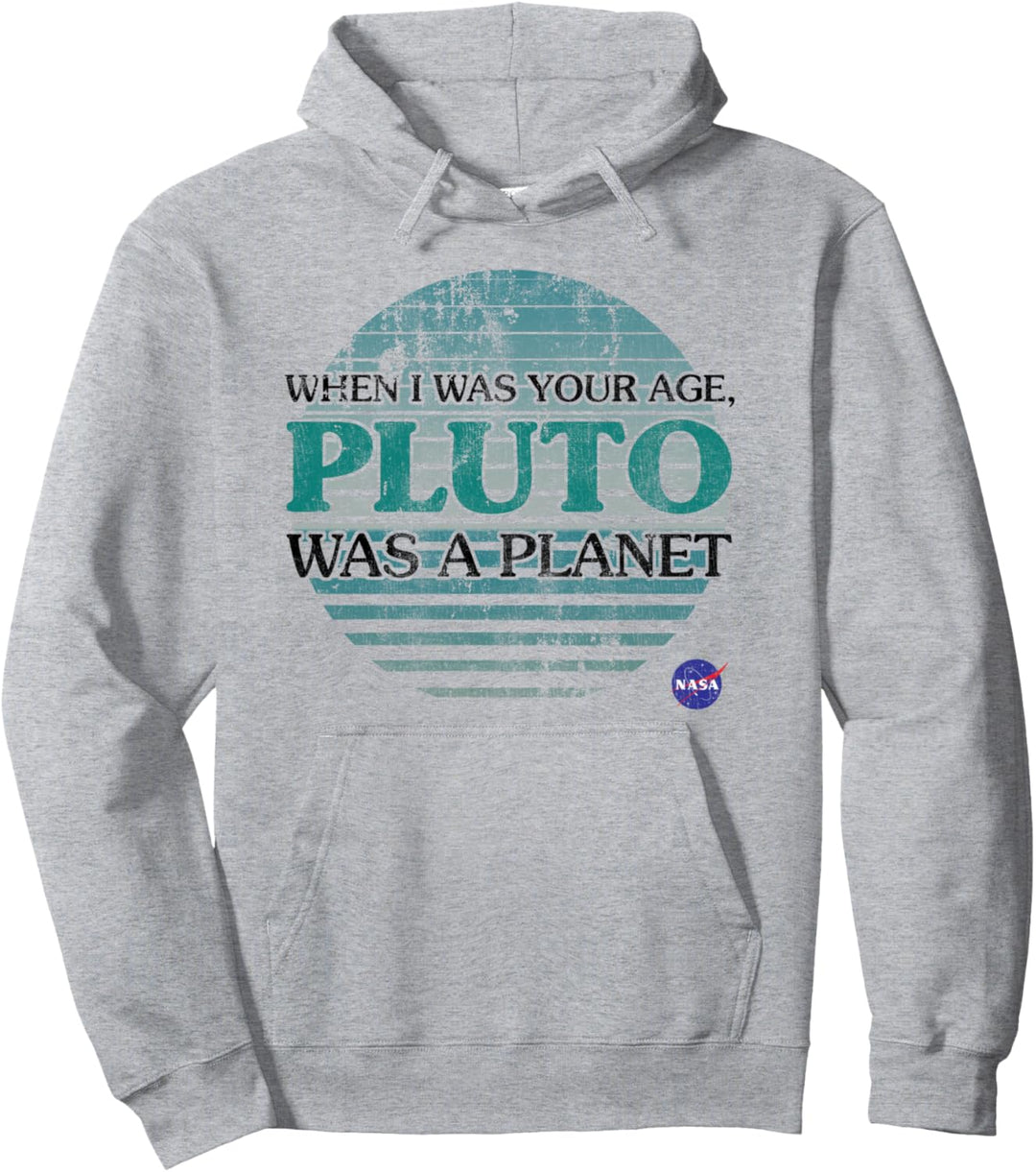 NASA Pluto Was A Planet Striped Planet Poster Pullover Hoodie