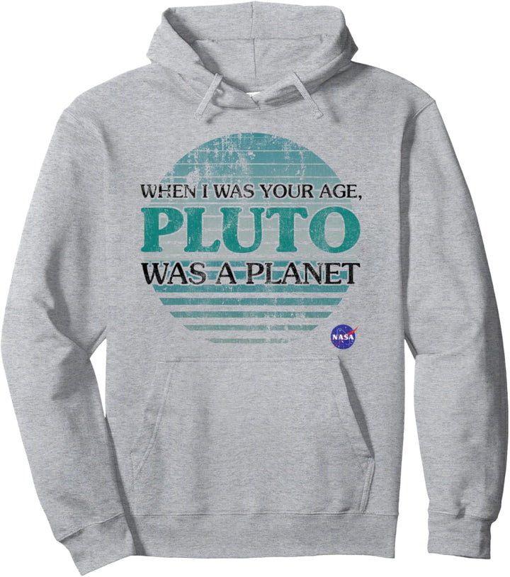 NASA Pluto Was A Planet Striped Planet Poster Pullover Hoodie