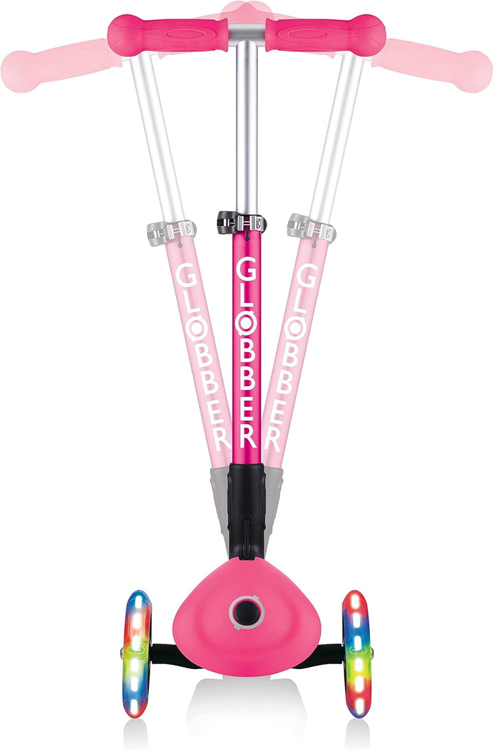 GLOBBER JUNIOR Foldable Lights – Tretroller, 120/80 mm, ABEC 5, 3-rädrig, LED-Leuchtrollen Einheitsg