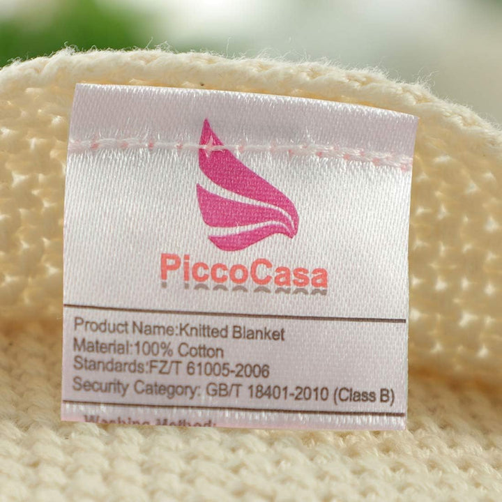 PiccoCasa Tagesdecke Baumwolle Strickdecke Sommerdecke pflegeleicht gesund als Sofadecke Sofaüberwur