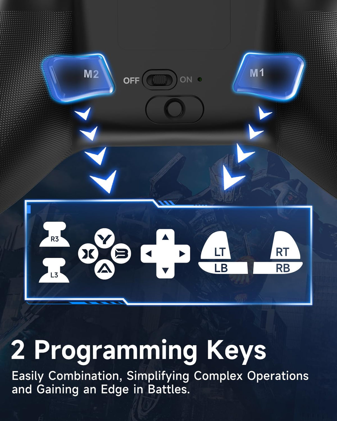 EasySMX X15 Controller PC, PC Controller Wireless mit 7 RGB Licht, Gaming Controller PC mit Hall Joy