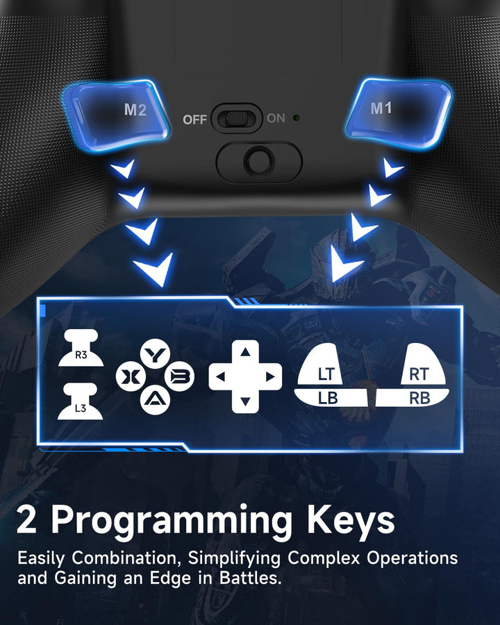 EasySMX X15 Controller PC, PC Controller Wireless mit 7 RGB Licht, Gaming Controller PC mit Hall Joy