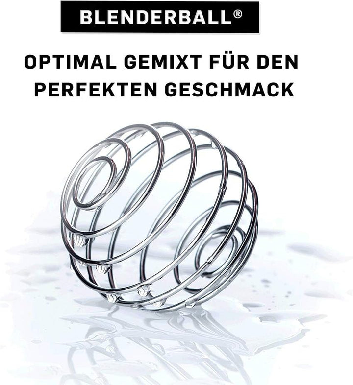 BlenderBottle Mantra Glas Trinkflasche, mit Trinköffnung aus Glas und BlenderBall, geeignet als Yoga