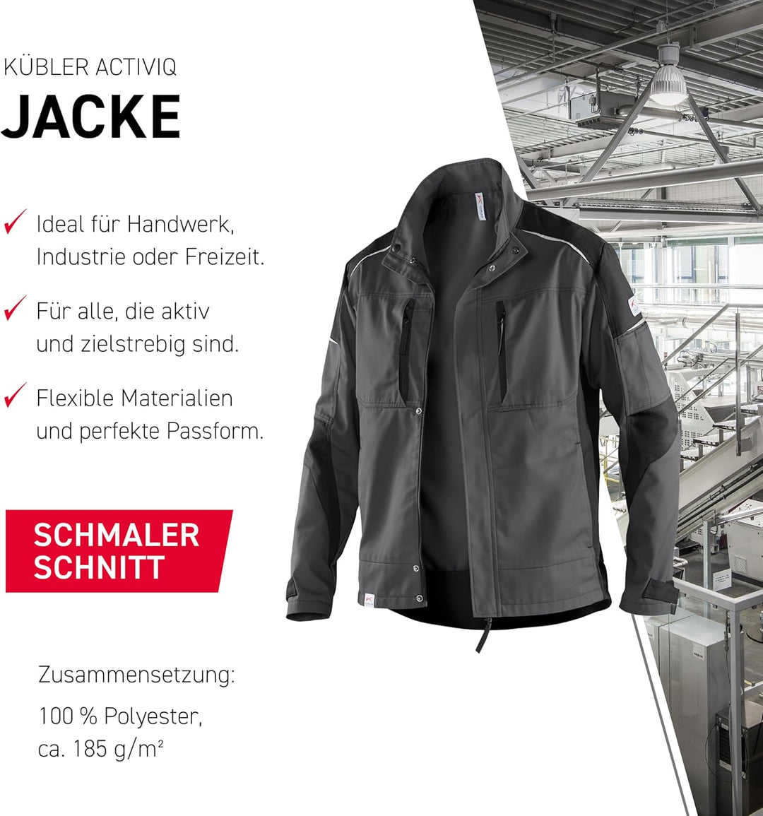 KÜBLER Workwear KÜBLER ACTIVIQ Arbeitsjacke anthrazit/schwarz anthrazit/schwarz L, anthrazit/schwarz