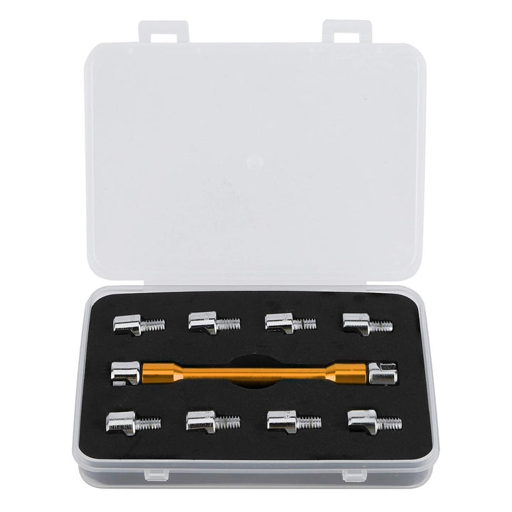 Qiilu Motorrad Speichenschlüssel, Motorrad Speichen Schlüssel CNC Schraubenschlüssel Set 5,0-6,8 Län
