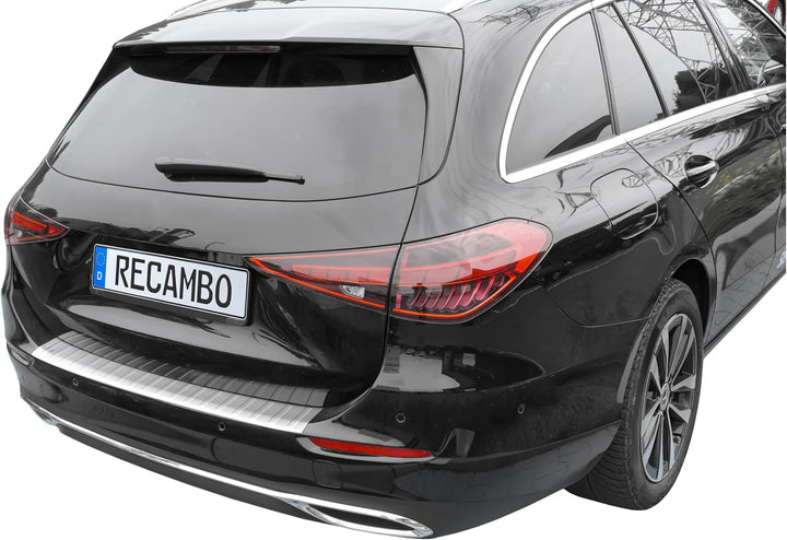 RECAMBO Ladekantenschutz Edelstahl kompatibel für Mercedes C-Klasse T-Modell S206 BJ ab 2021 - matt
