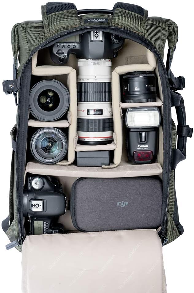 Vanguard VEO SELECT45M GR Rucksack/Schultertasche für DSLR-Kamera, Videoausrüstung oder Drohne, Grün