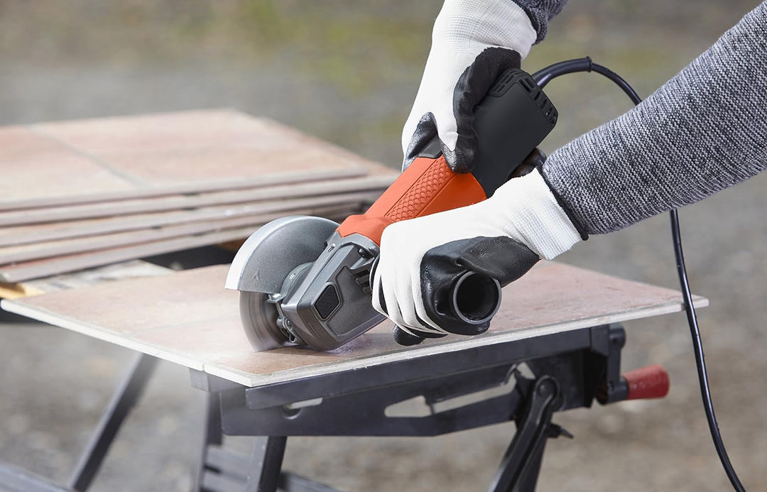 Black+Decker BEG110K Winkelschleifer (750 Watt, 115 mm Scheiben-ø, mit 3-Positionen-Zusatzhandgriff,