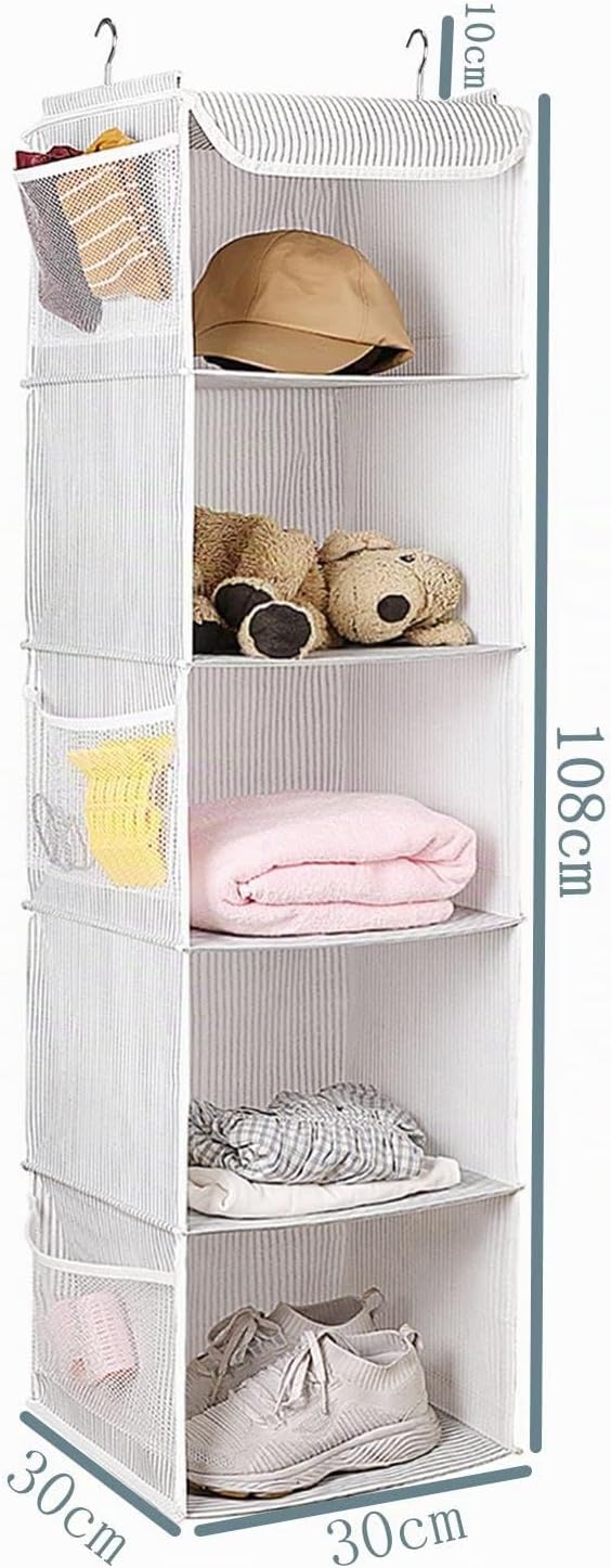 BrilliantJo 2er Set Hängeregal Kleiderschrank Organizer Stoff, 5 Fächer hochwertige Hängeaufbewahrun