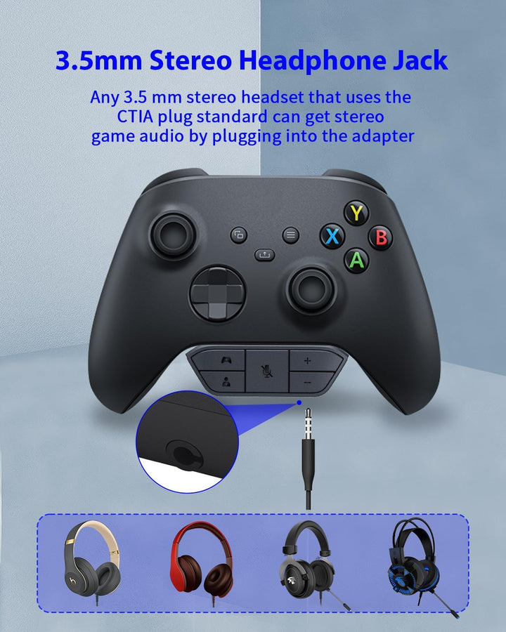 Stereo-Headset-Adapter für Xbox, Xbox Headset-Adapter, AOLION Xbox Mic Adapter, Xbox Controller Head