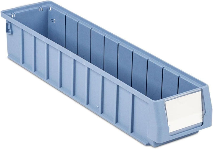 SparSet 10x Regalkasten 500 SN mit Etikett & Schutzhaube | HxBxT 9x11,7x50cm | 3,5 Liter | Sichtlage