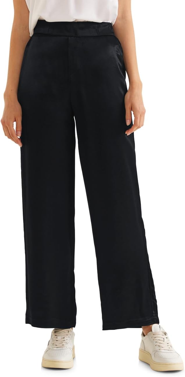 Street One Damen Satinhose 38W / 32L Schwarz, 38W / 32L Schwarz