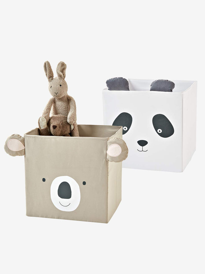 Vertbaudet 2 Stoff-Aufbewahrungsboxen, Kinderzimmer taupe+helgrau ONE SIZE