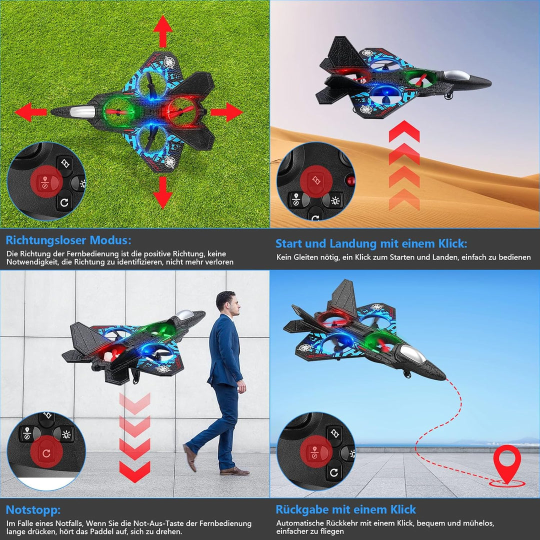 Henakmsl RC Flugzeug 2.4GHz Ferngesteuertes Flugzeug L0712 Quadcopter Schwebendes Kampfflugzeug RC F
