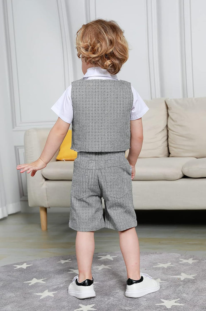 mintgreen Baby Junge Taufe Outfit Smoking Anzug Set 18-24 Monate Dunkelgrau, 18-24 Monate Dunkelgrau