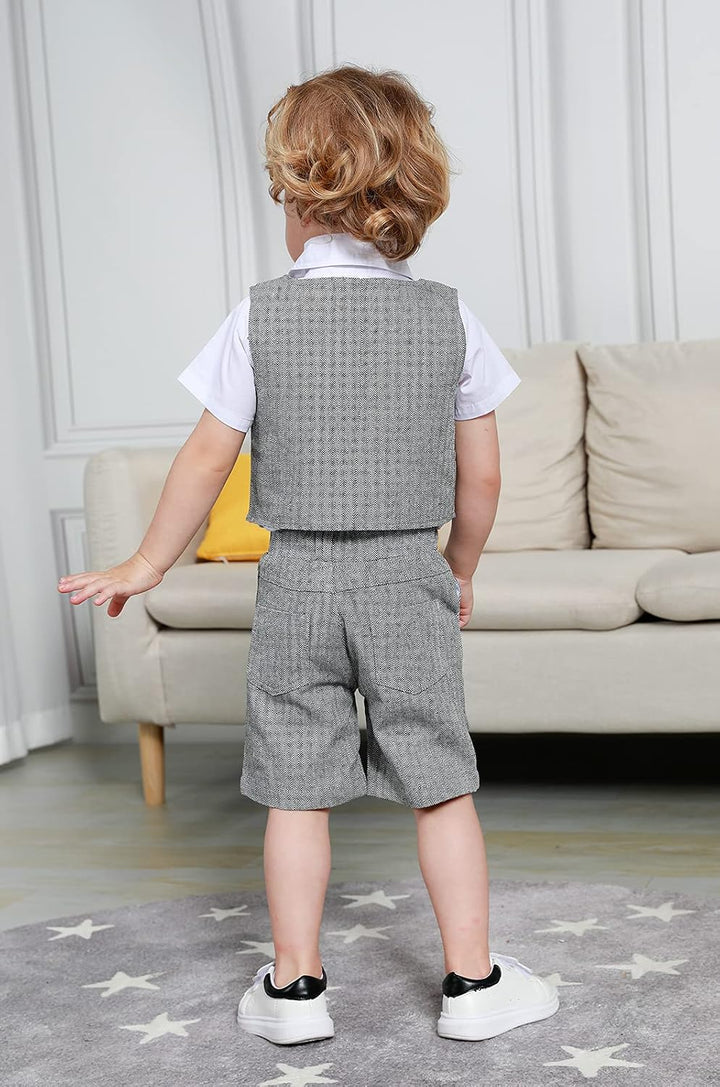 mintgreen Baby Junge Taufe Outfit Smoking Anzug Set 18-24 Monate Dunkelgrau, 18-24 Monate Dunkelgrau