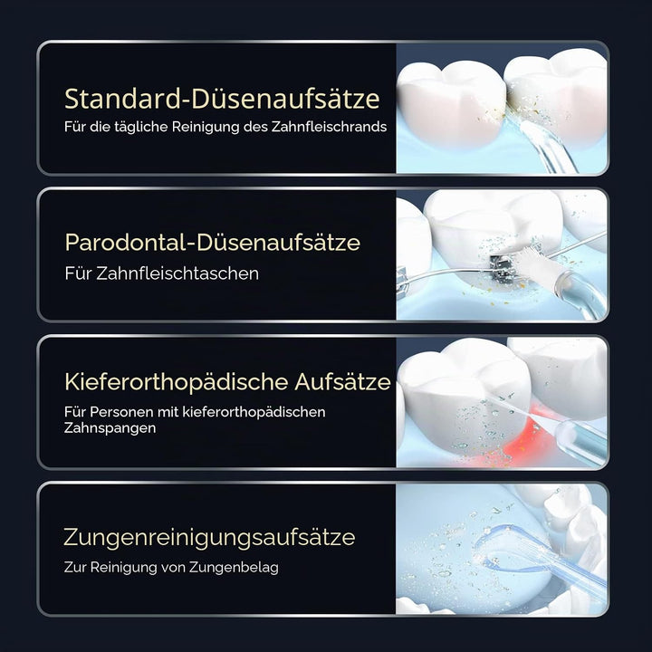 Munddusche (Mini Tragbar) Kabellos Elektrische Zahnreinigung,Versenkbarer Wassertank/3 Modi Water Fl