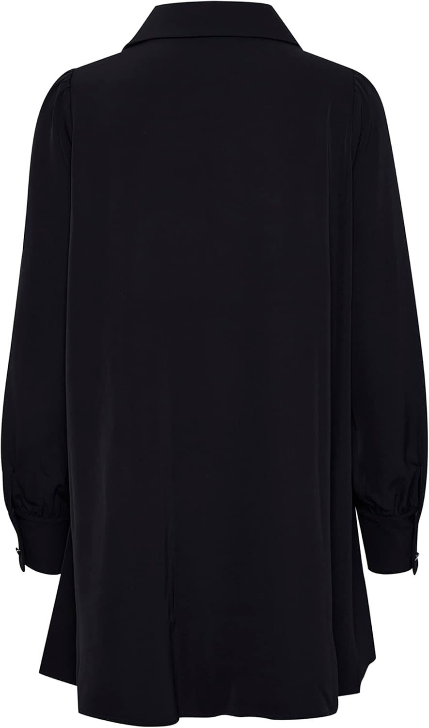 KAFFE Damen Mini Lange Ärmel Loose Fit V-Ausschnitt mit Shirt Halskette Kleid 32 Black Deep, 32 Blac