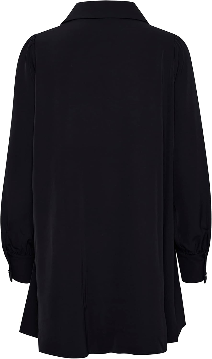 KAFFE Damen Mini Lange Ärmel Loose Fit V-Ausschnitt mit Shirt Halskette Kleid 32 Black Deep, 32 Blac