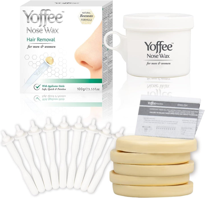 Original Yoffee Nose Wax Kit - Hair Removal Set - Männer und Frauen - Nasenhaarentferner - Bio Biene