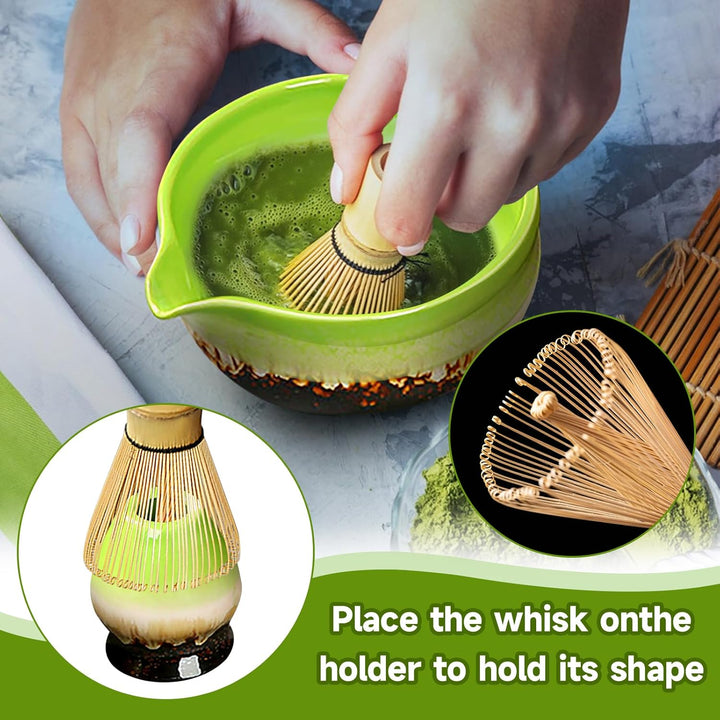 Simsky Matcha set, Japanisches Tee-Set, Matcha-Schale, Schaufel, Sieb, Matcha-Besenhalter, Matcha-Be