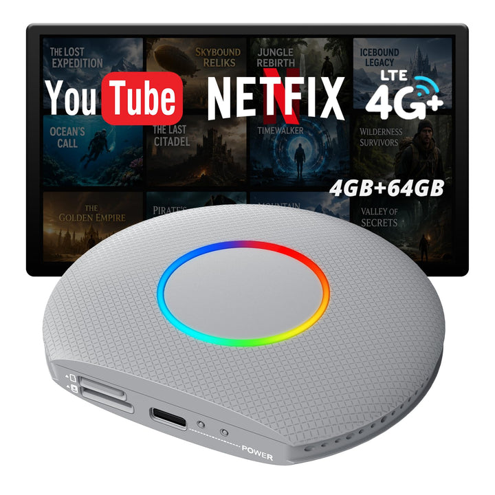 CarPlay Wireless Adapter Android Auto, 4GB + 64GB Smart AI Box für Video-Apps, CarPlay/Android Auto