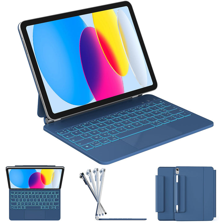 Hülle mit Tastatur für iPad 11. Generation (A16, 2025)/10. Generation, Magic Keyboard mit 11-Farben