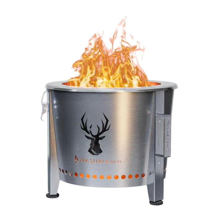 Masuria Rauchfreie Feuerschale 39cm⌀ Alpha 400 - Tragbare Feuertonne für Camping, Terrasse & Garten