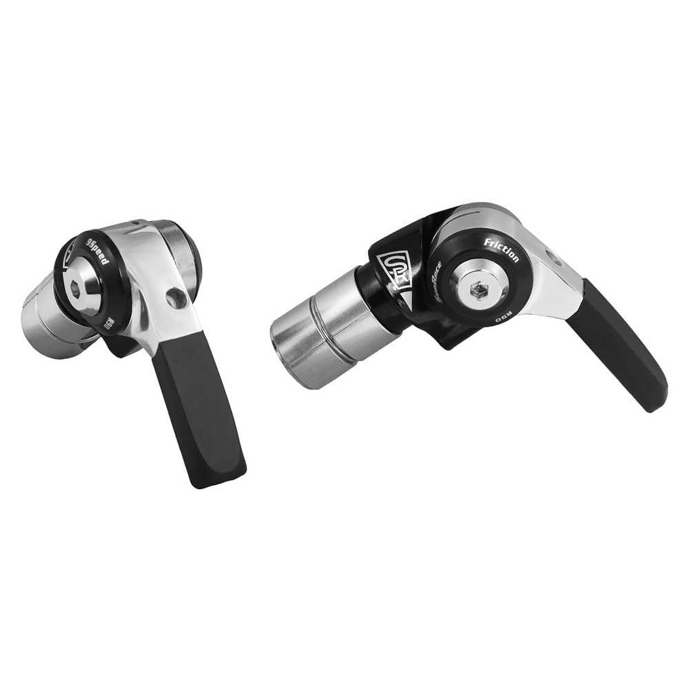SunRace Unisex – Erwachsene Sl-r96 Lenkerendschalthebel-Set Einheitsgrösse Schwarz,Silber, Einheitsg