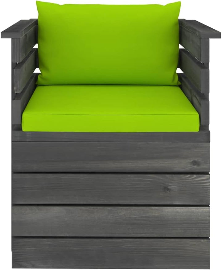 vidaXL Massivholz Gartensessel Loungemöbel Paletten Sessel Gartenmöbel Gartenstuhl Loungesessel mit