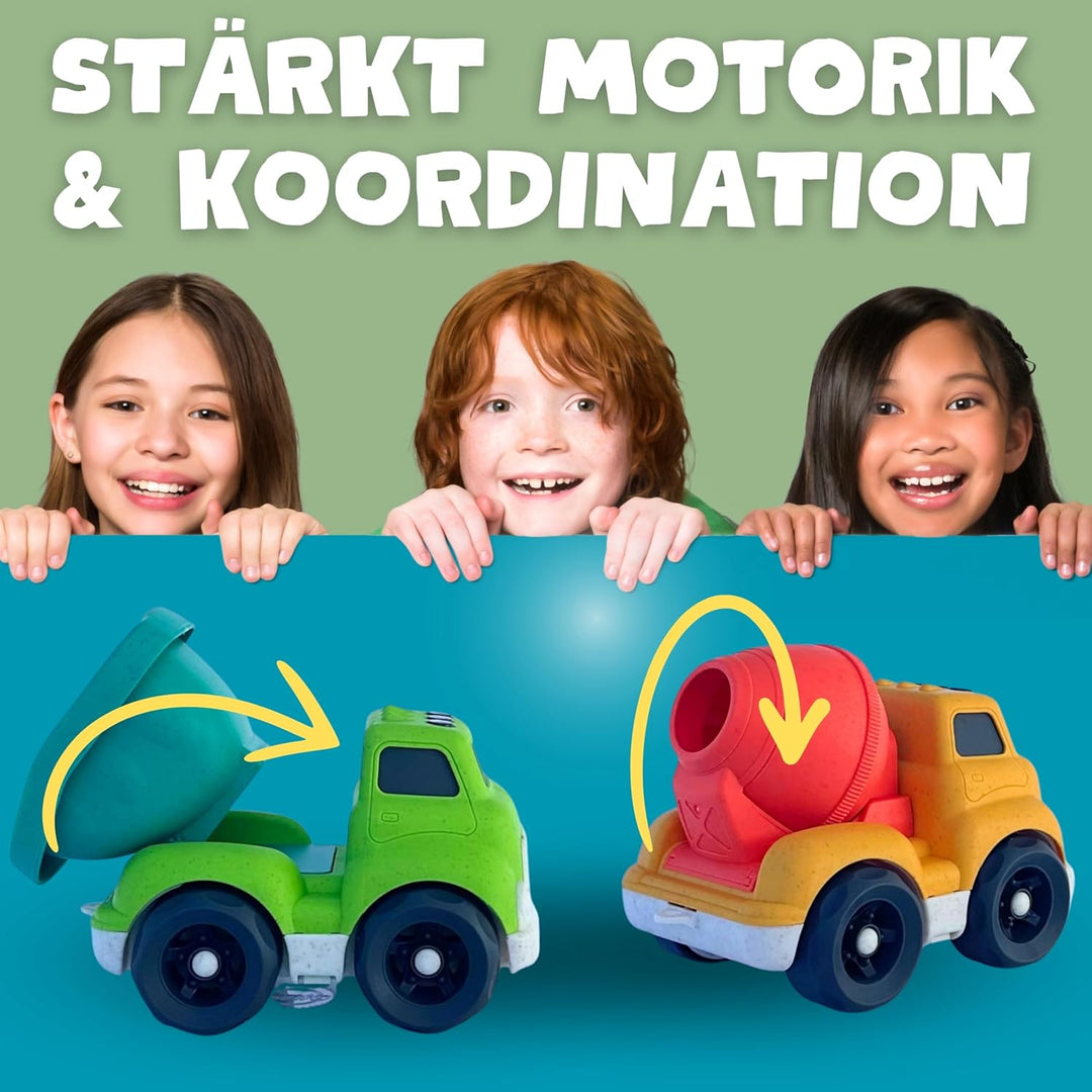 XL Sandspielzeug ab 1 Jahr aus Bio Kunststoff | 2er Set Trucks | für Jungen &amp; Mädchen | Kinderspielz