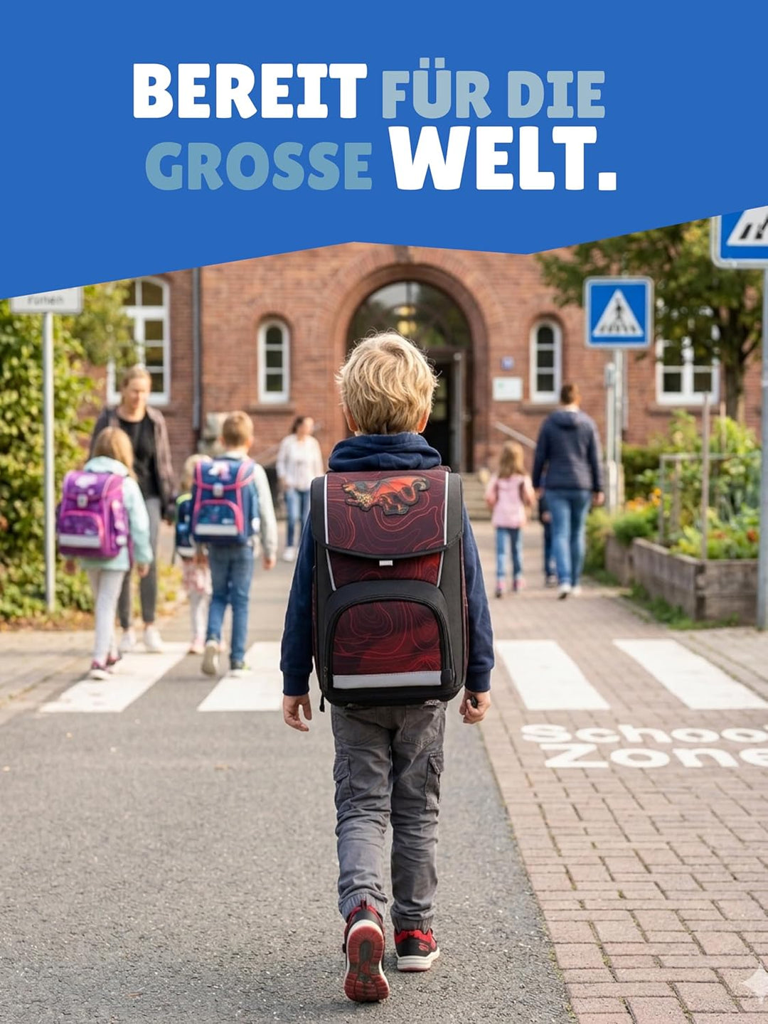 Familando - McNeill Basic Schulranzen Set - 9-teilig mit Sporttasche - Drachen - Ergonomisch & Verst
