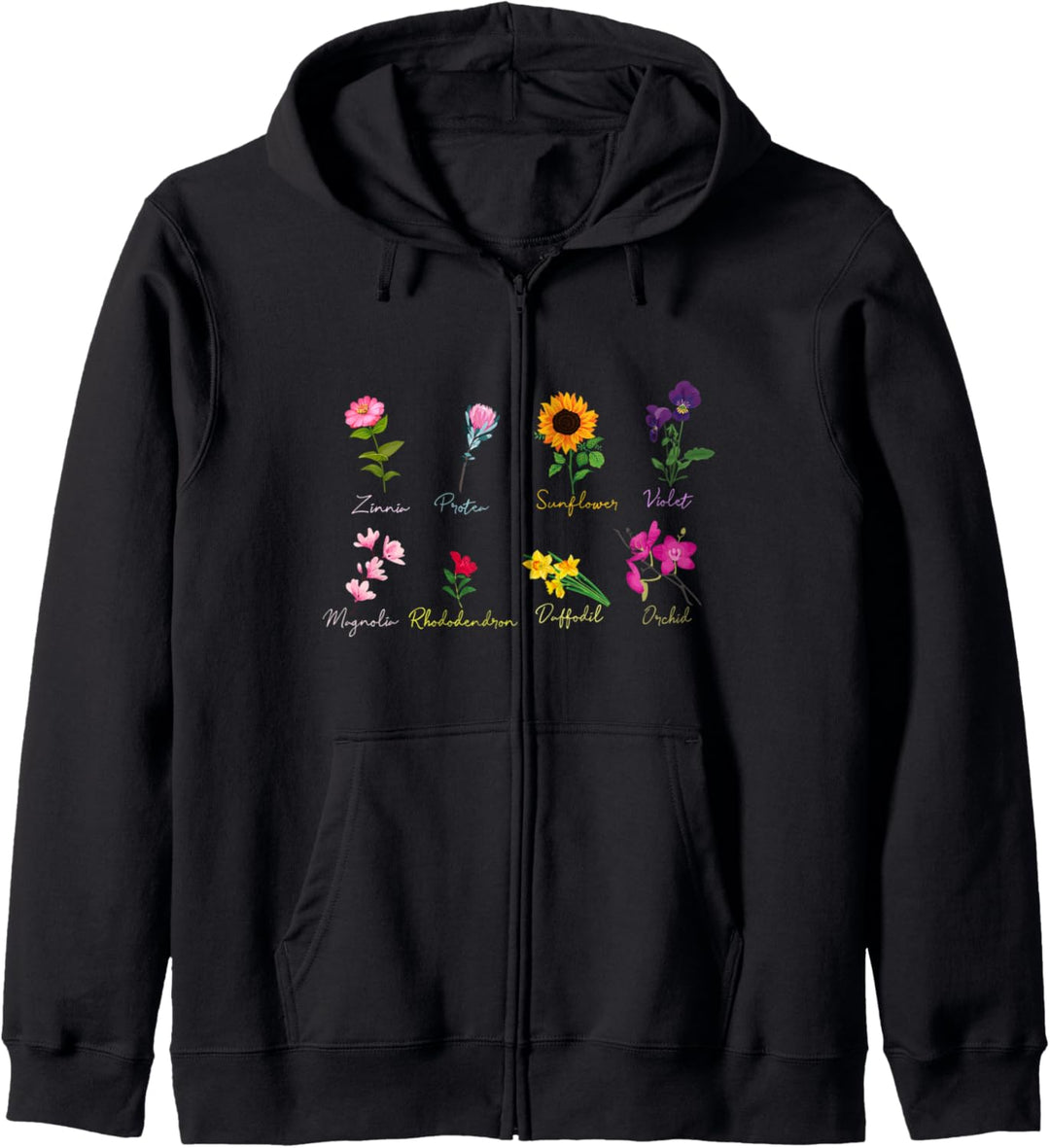 Vintage Blumen Botanische Tabelle I Schönes Blumen Kapuzenjacke