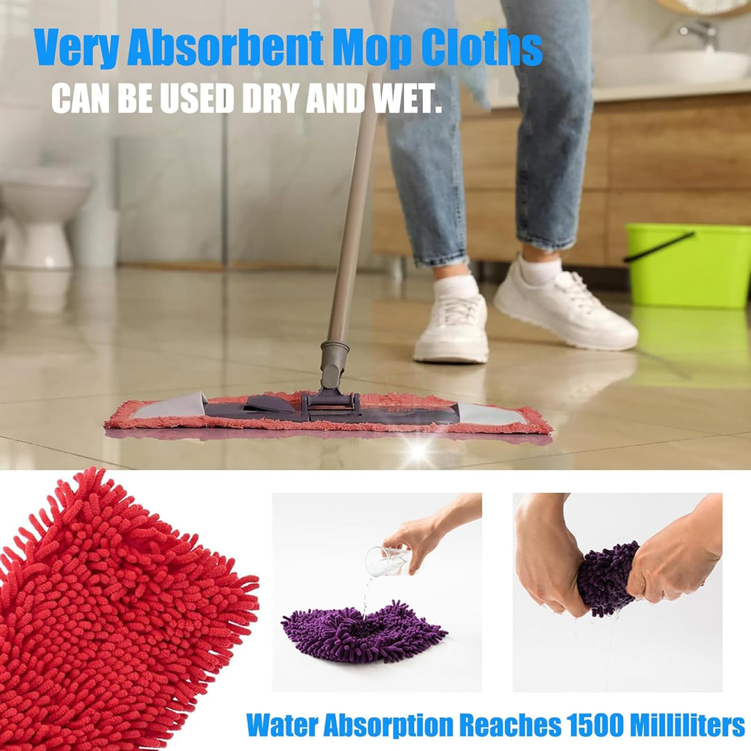 Mop Pads,5 Stück Mop Microfaser Reinigung Pads,Waschbarer Saugfähiges Wischmopp Bezug,Ersatz Mop Pad