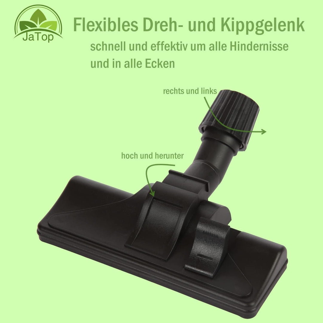 Staubsaugerdüse 37/30 mm, Universal Bodendüse mit 2 Rollen, Fadenheber und Bürste Anschluss-Adapter,