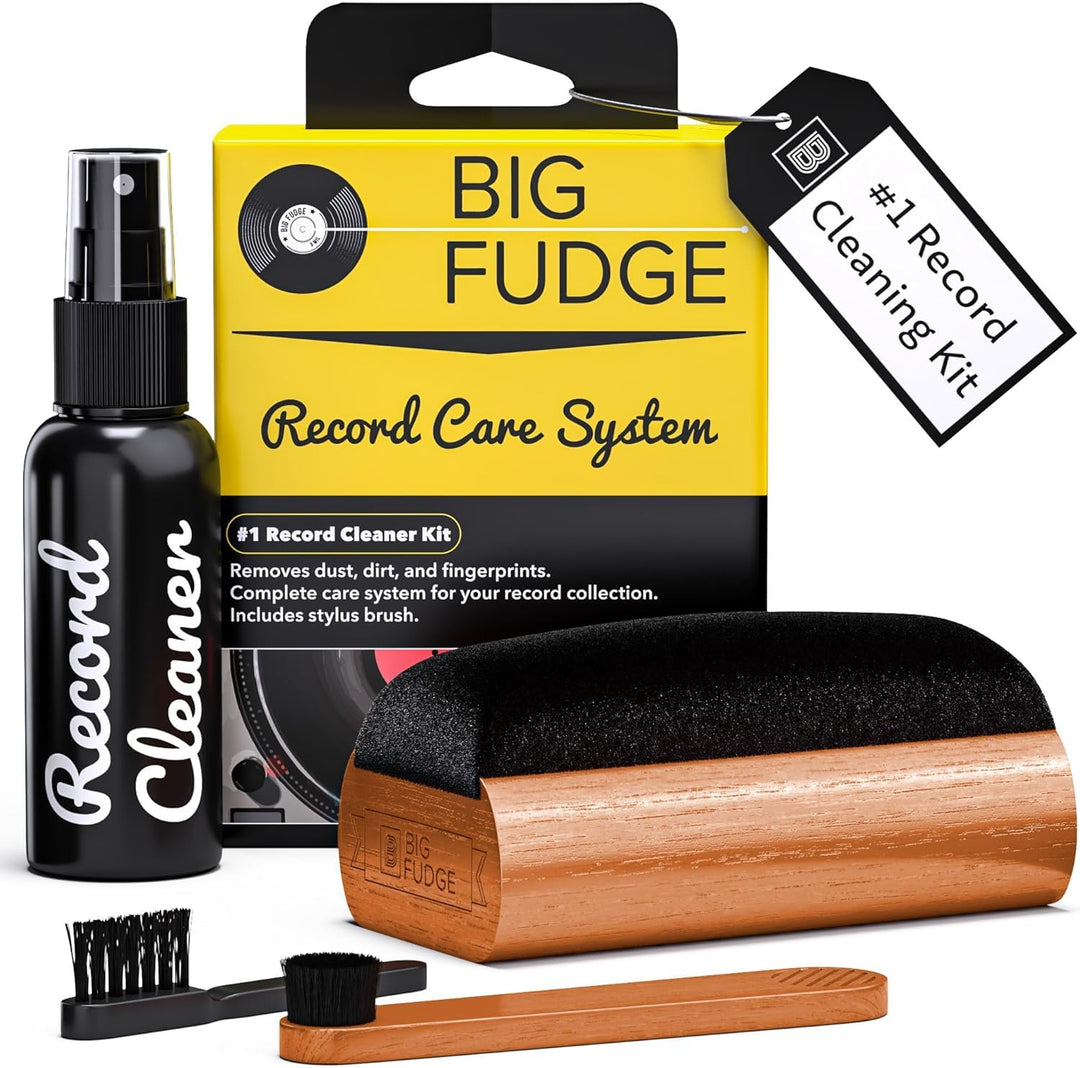 Big Fudge 4-in-1-Reinigungsset für Vinyl Schallplatten – Schallplatten Reinigung inkl. weicher, krat