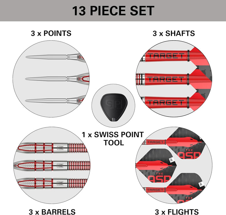 Target Darts Nathan Aspinall Gen 2 95% Wolfram Swiss Point Stahlspitze Dart Satz 24 g, 24 g