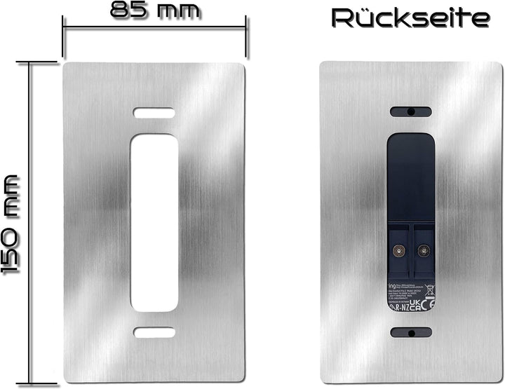 Ring Video Doorbell Pro 1/2 Blende, Wandplatte, Halterung, Edelstahl, Schild, Rahmen, Hochwertiges D