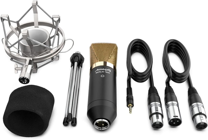 Audibax Berlin 1800 Gold Pack Micrófono Studio Gran Diafragma