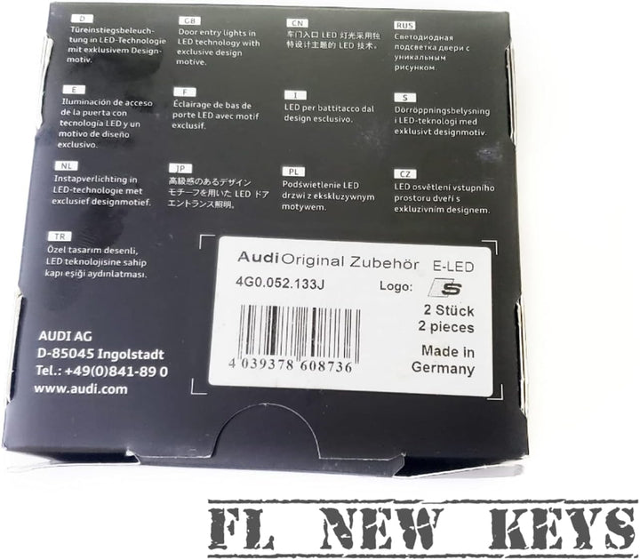 Audi 4G0052133J Einstiegsleuchten LED Projektor S-Logo Raute Einstiegsbeleuchtung Projektion, rot/we