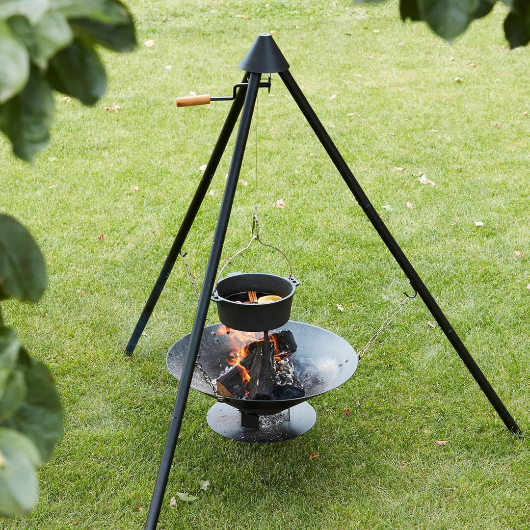 Barbecook Junko Gusseisen Kochtopf Dutch Oven zum Grillen und Schmoren ueber Feuer oder auf dem Gril