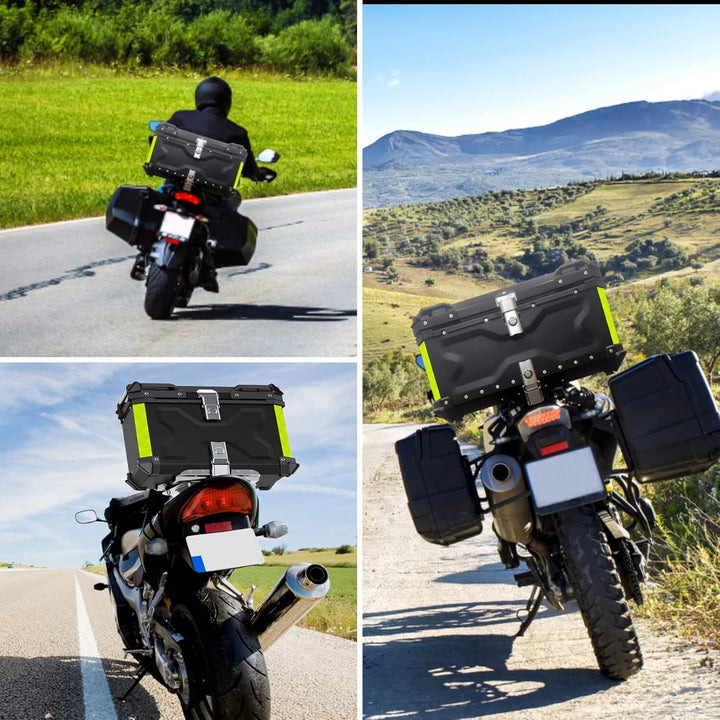 VOKKA Topcase Motorrad, 65L Aluminiumlegierung Topcase für Roller, Wasserdicht, Staubdicht und Diebs
