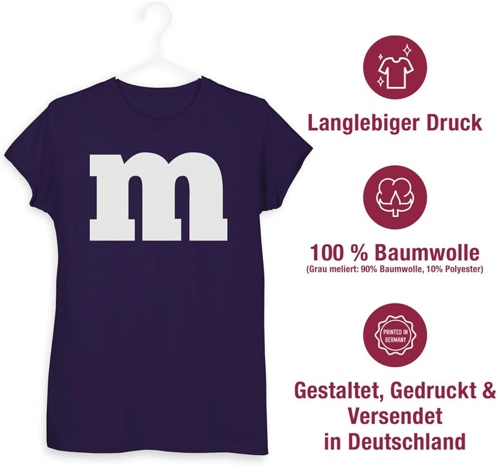 Shirtracer - Shirt Damen - Karneval Fasching - Gruppen M und M Aufdruck - M&amp;M Kostüm Gruppe MundM &amp;