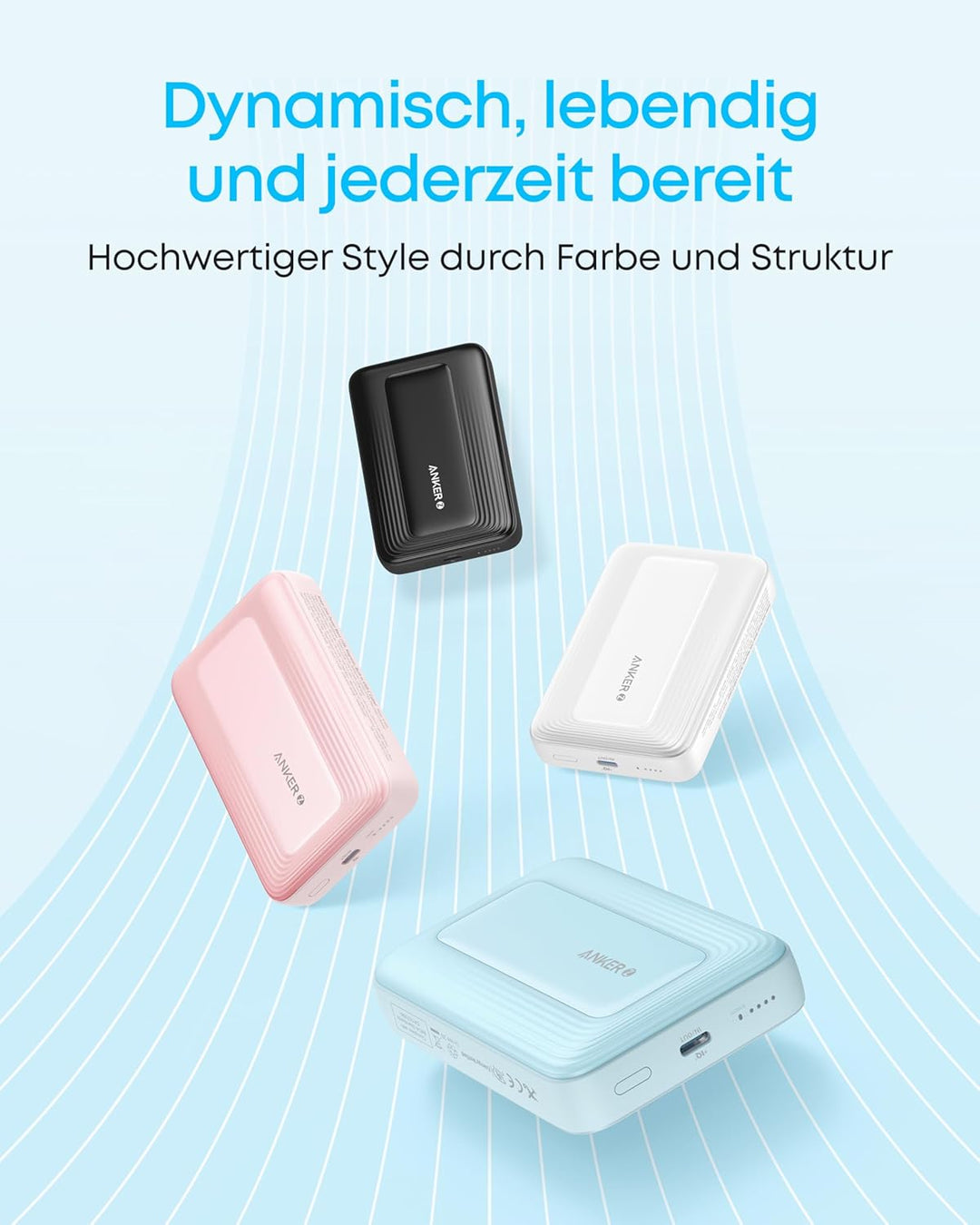 Anker Zolo magnetische Powerbank, kompaktes 10.000mAh Ladegerät mit 30W Max. Schnellladen, kabellos