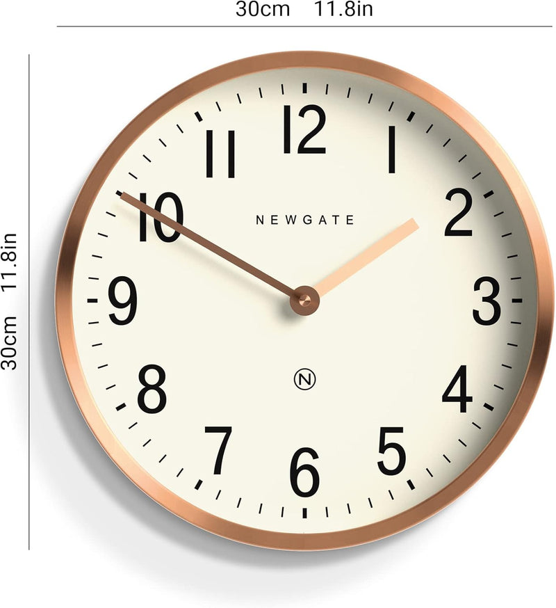 NEWGATE® Master Edwards Wanduhr – Küchenuhr – Wohnzimmeruhr – Bürouhr – runde Uhr – Retro-Uhr – Desi