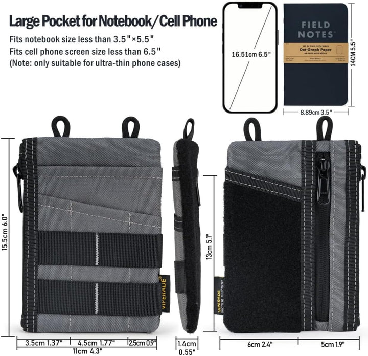 VIPERADE VE16 EDC Pouch Klein EDC Organizer Werkzeugtasche mit 7 Taschen,EDC Organizer Tasche für He